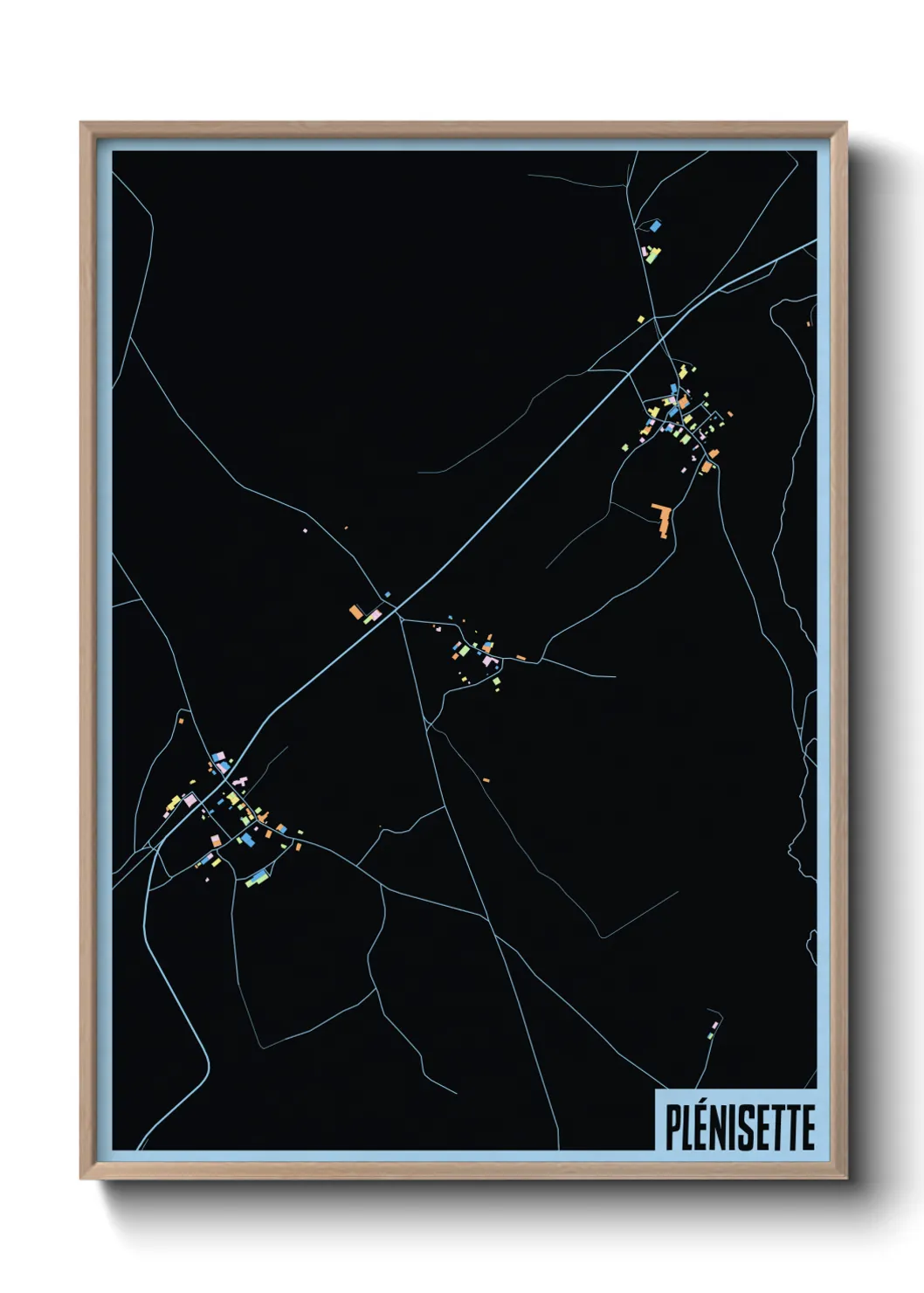 Une affiche de carte sur Plénisette