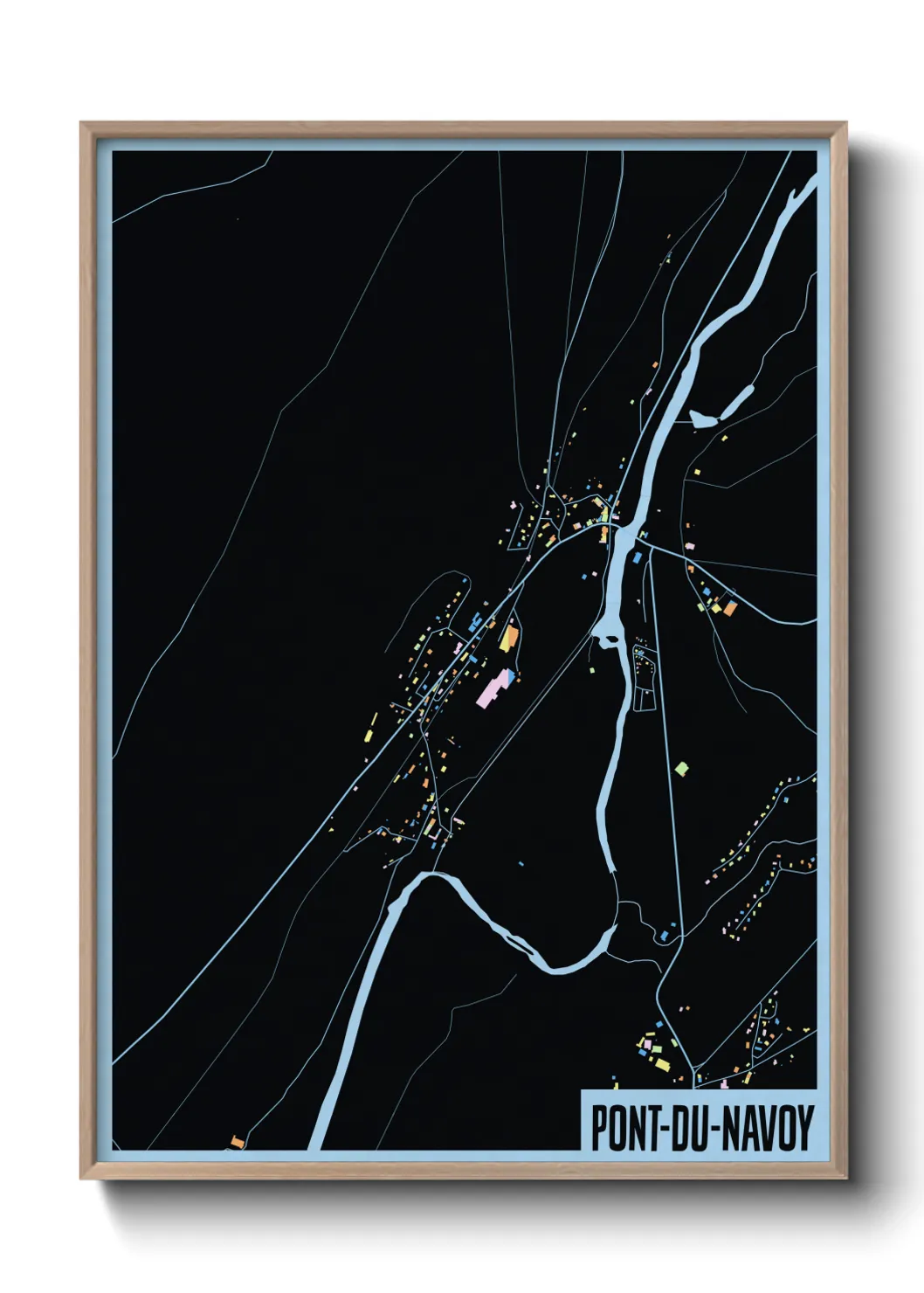 Une affiche de carte sur Pont-du-Navoy