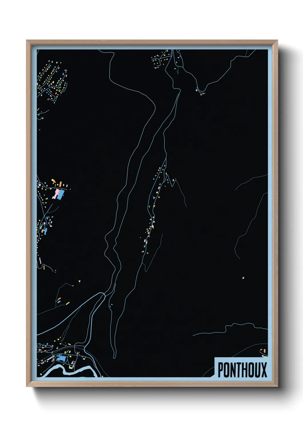 Une affiche de carte sur Ponthoux