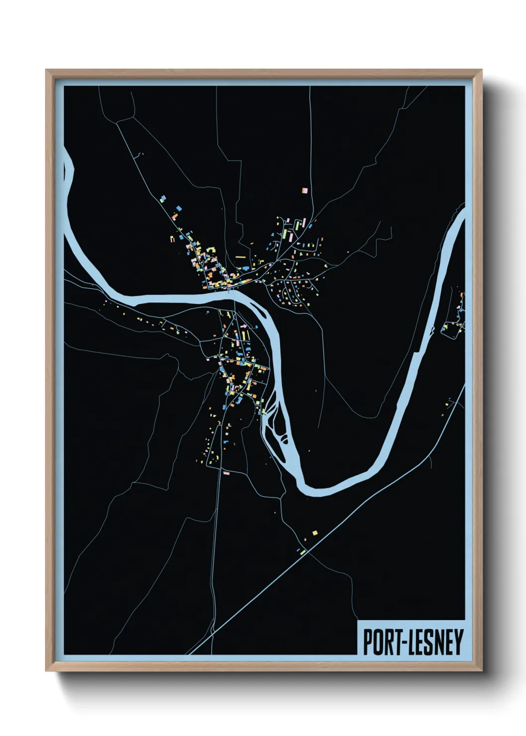 Une affiche de carte sur Port-Lesney