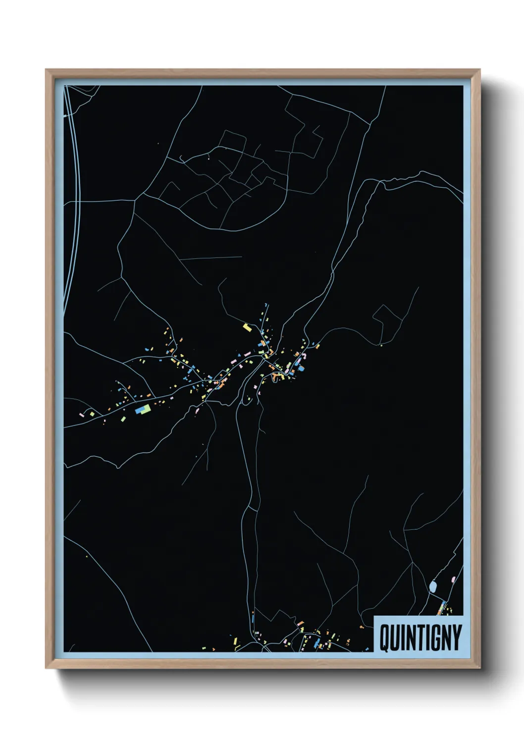 Une affiche de carte sur Quintigny