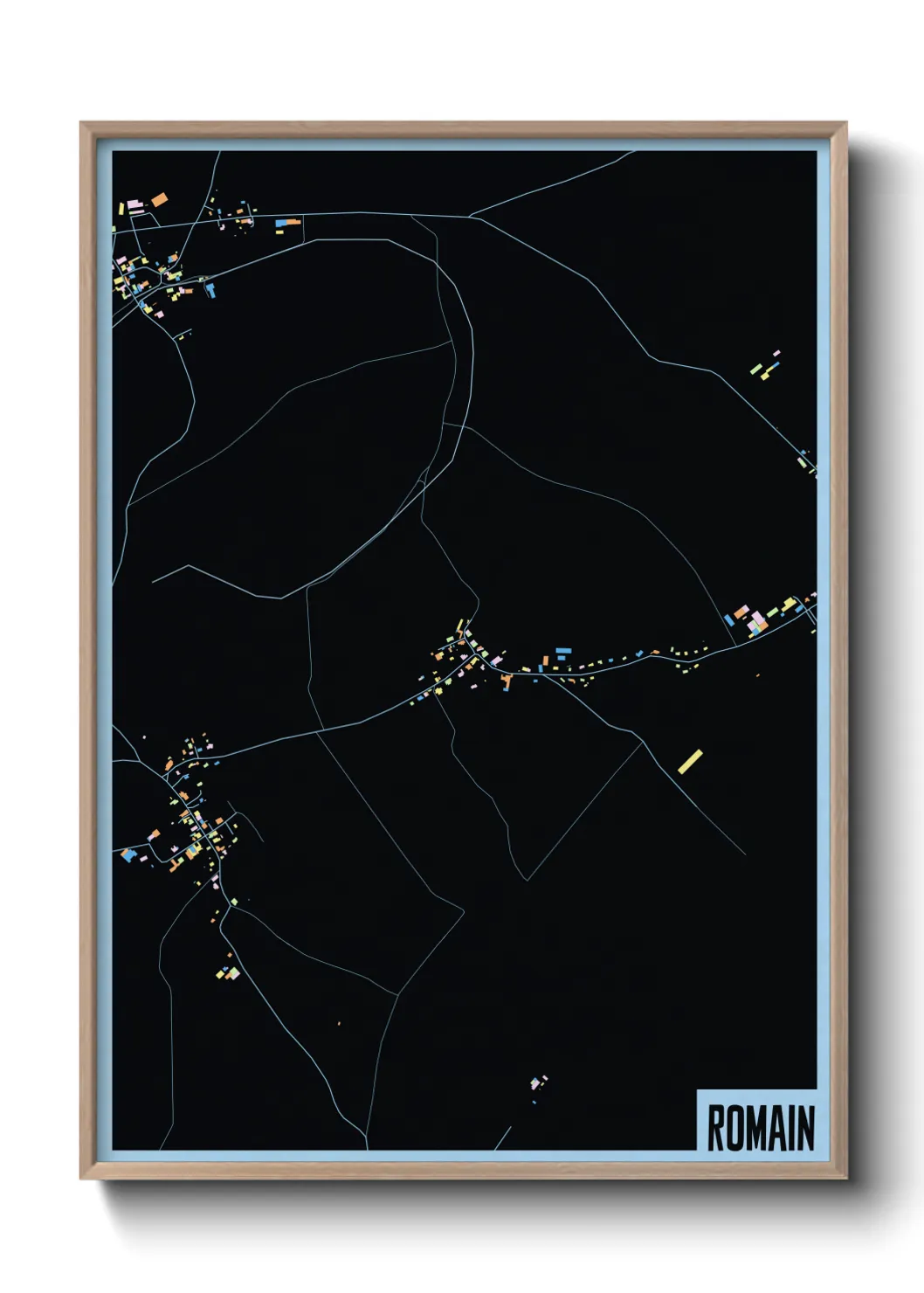 Une affiche de carte sur Romain