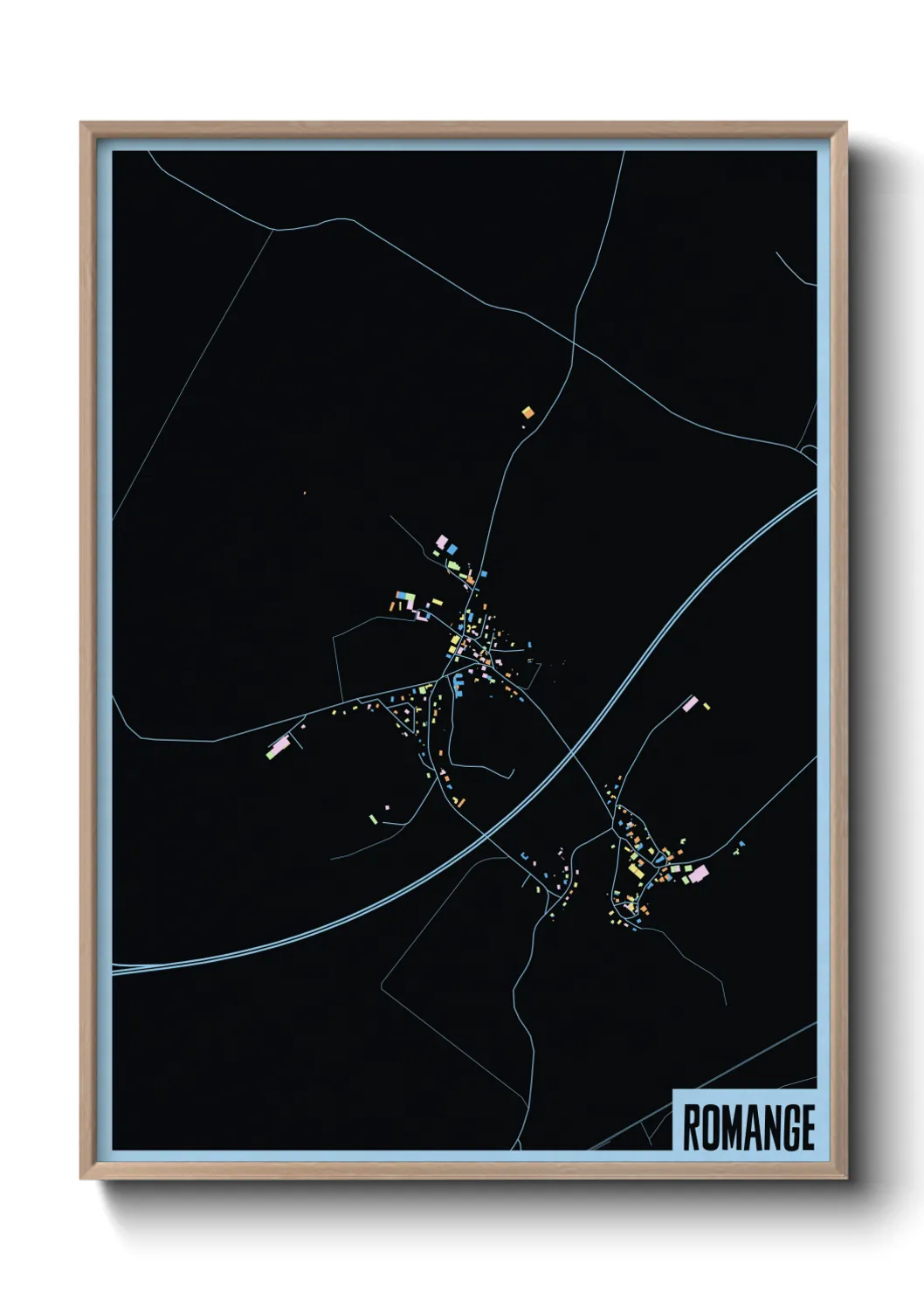 Une affiche de carte sur Romange