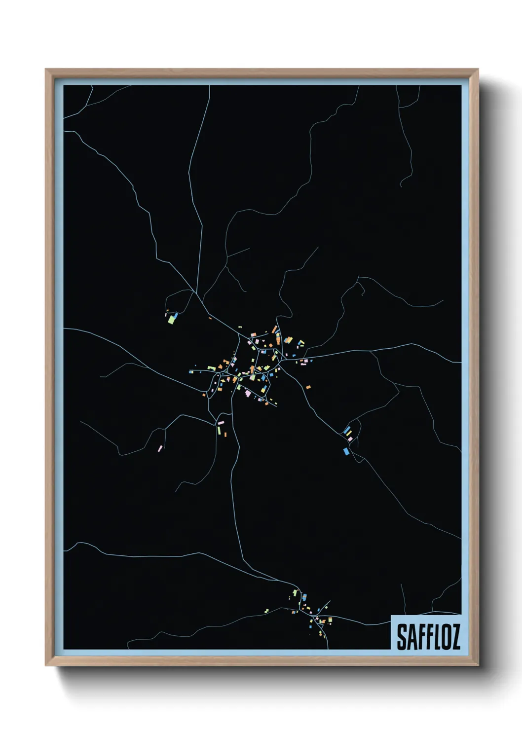 Une affiche de carte sur Saffloz