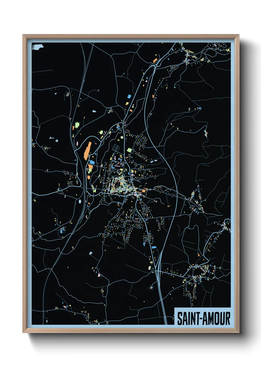 Une affiche de carte sur Saint-Amour