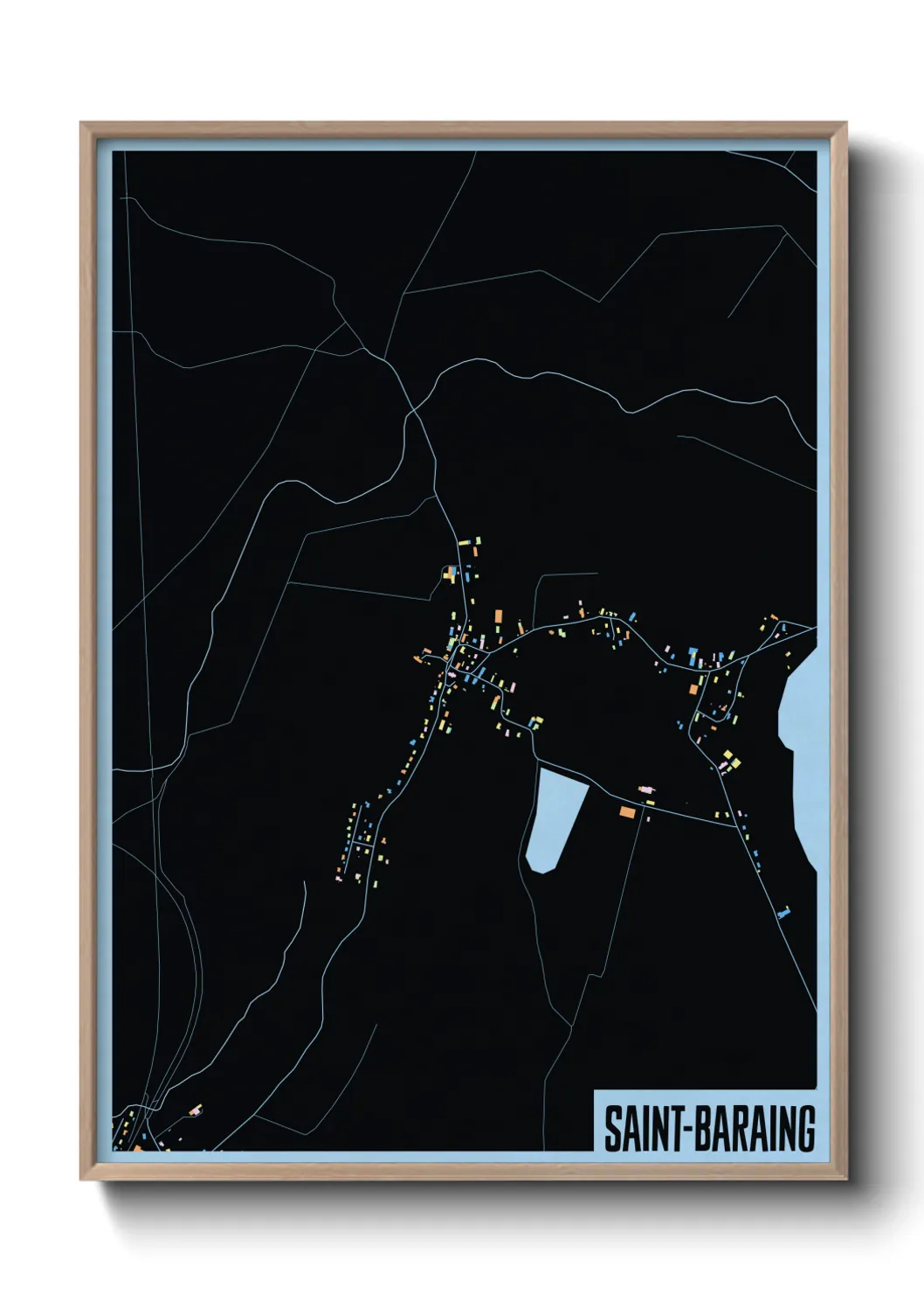 Une affiche de carte sur Saint-Baraing