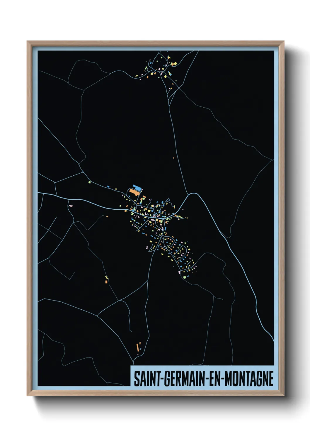 Une affiche de carte sur Saint-Germain-en-Montagne