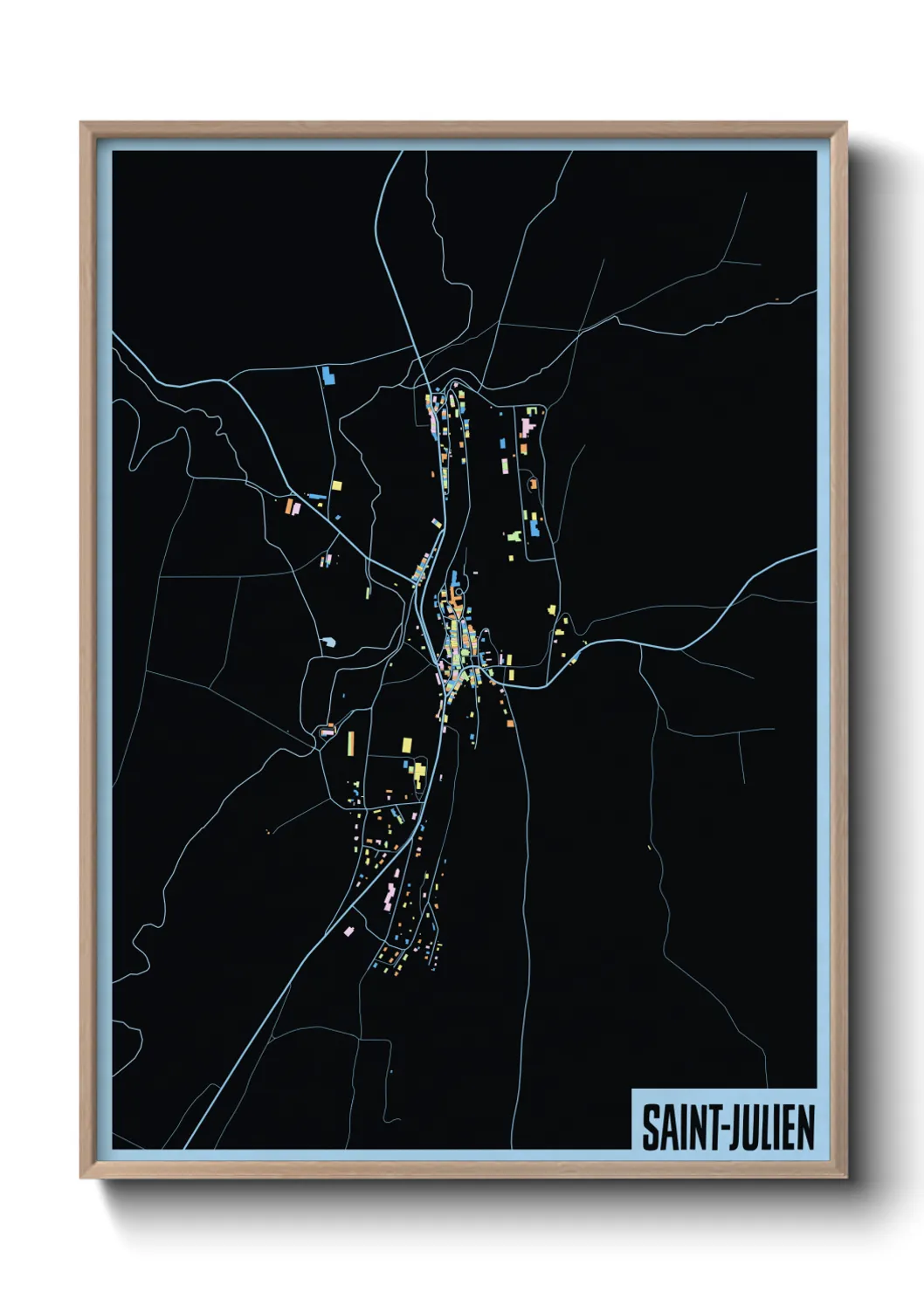 Une affiche de carte sur Saint-Julien