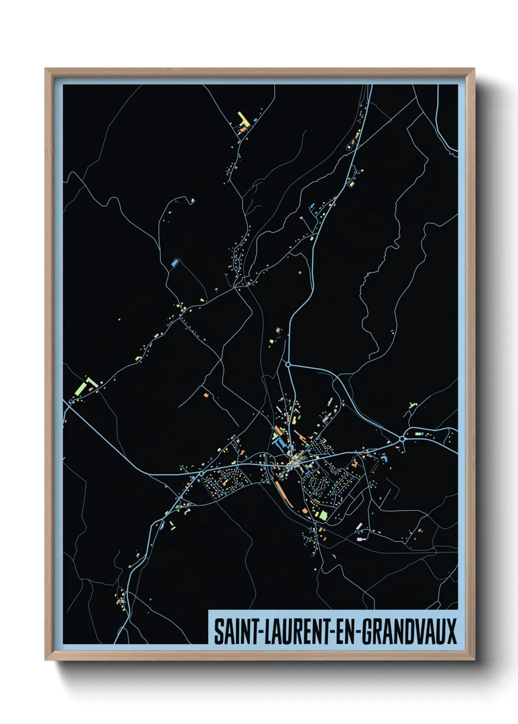 Une affiche de carte sur Saint-Laurent-en-Grandvaux