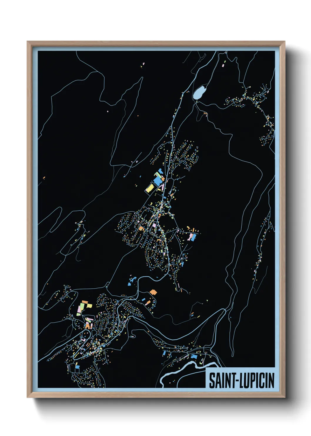 Une affiche de carte sur Saint-Lupicin