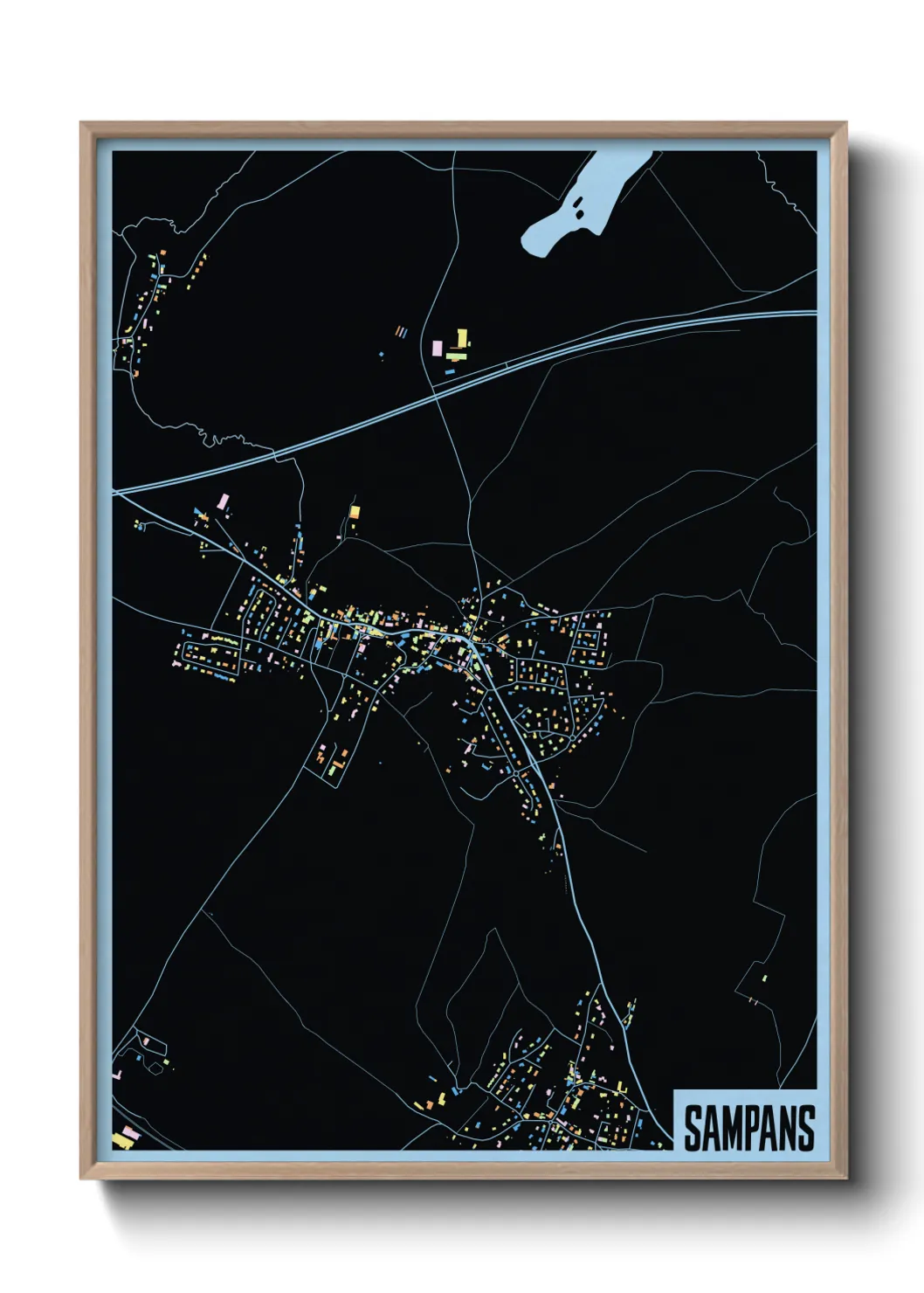 Une affiche de carte sur Sampans