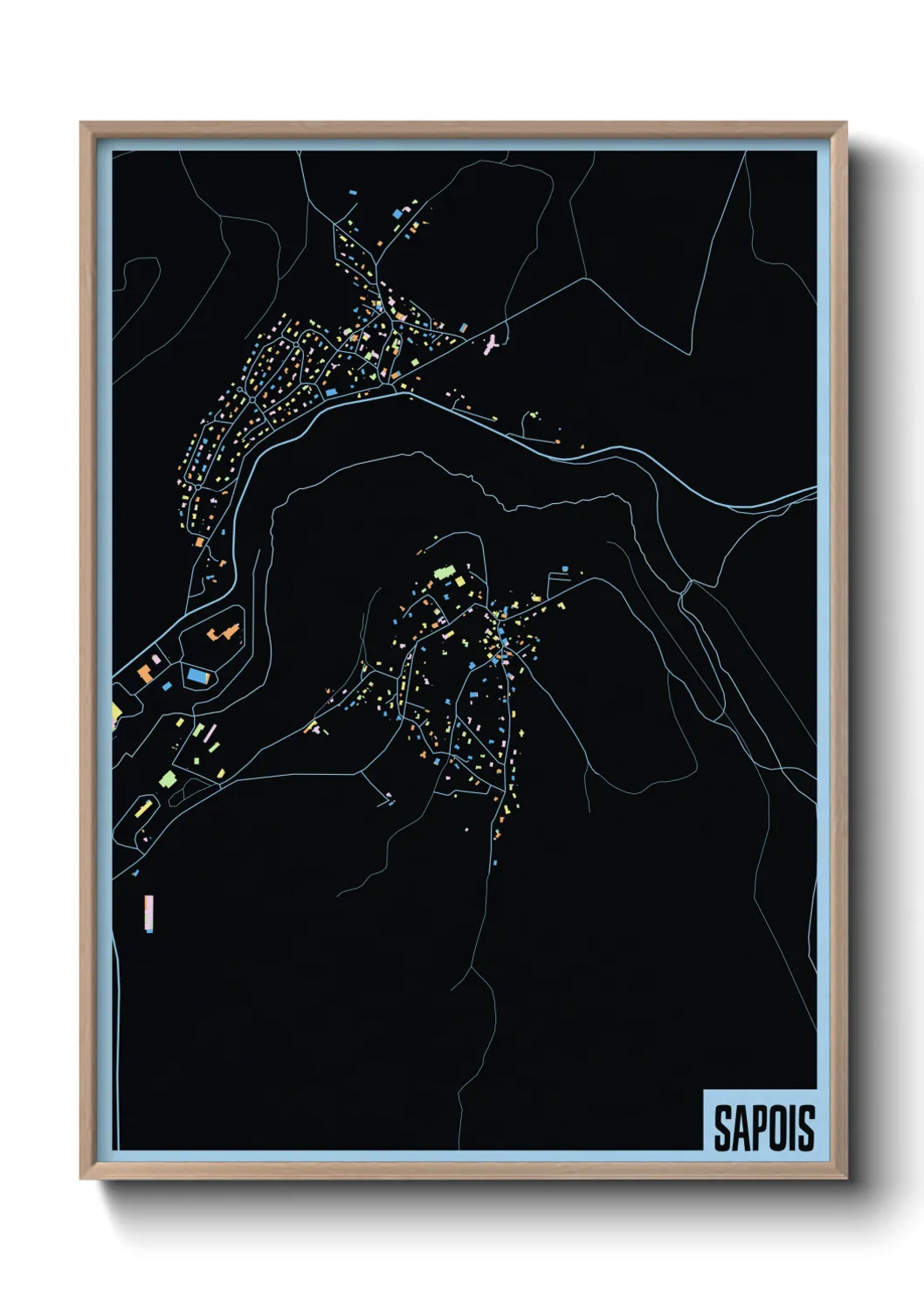 Une affiche de carte sur Sapois