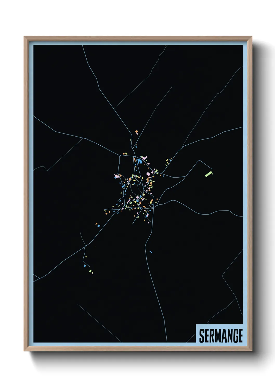 Une affiche de carte sur Sermange