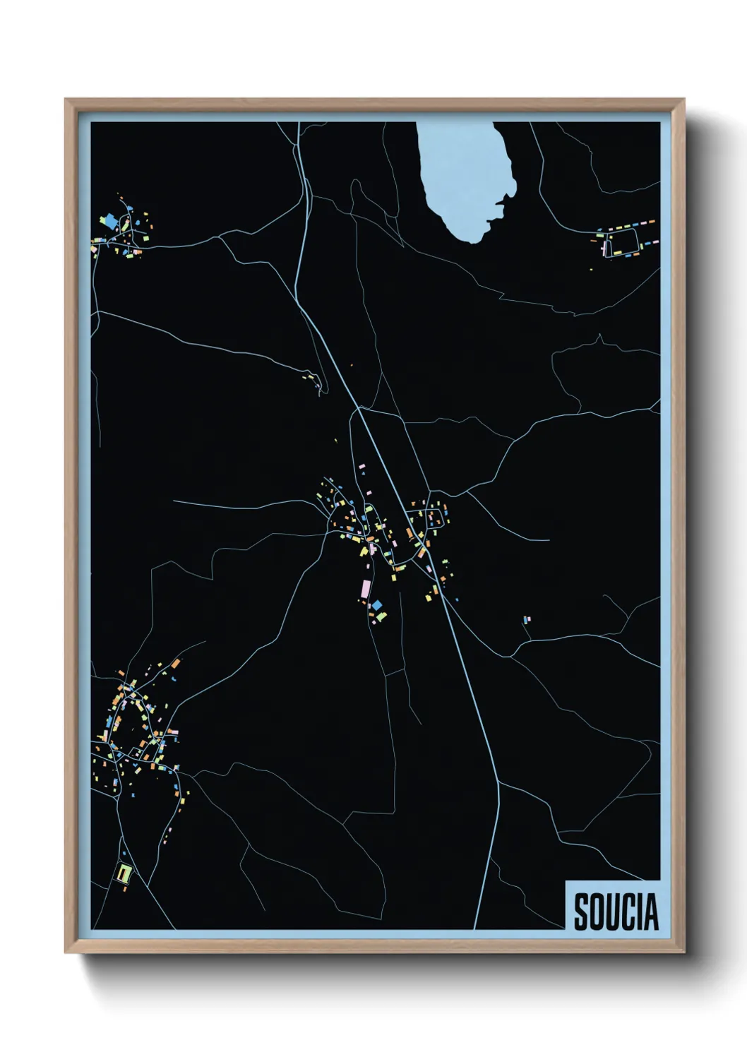 Une affiche de carte sur Soucia