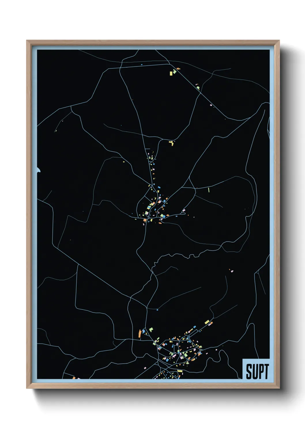 Une affiche de carte sur Supt