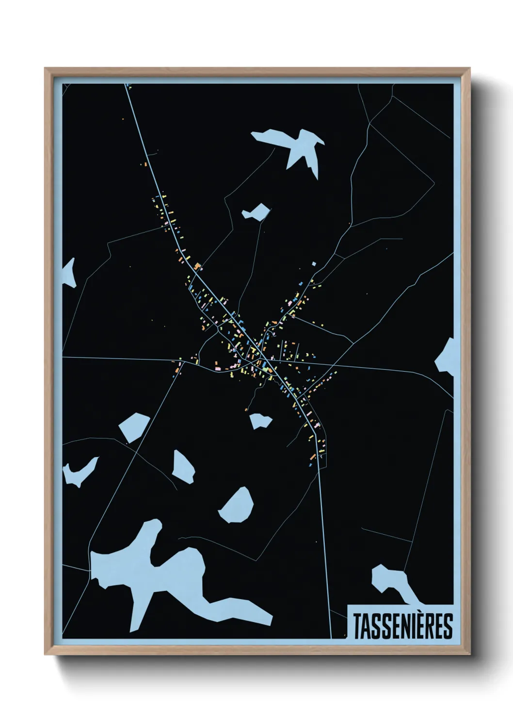 Une affiche de carte sur Tassenières