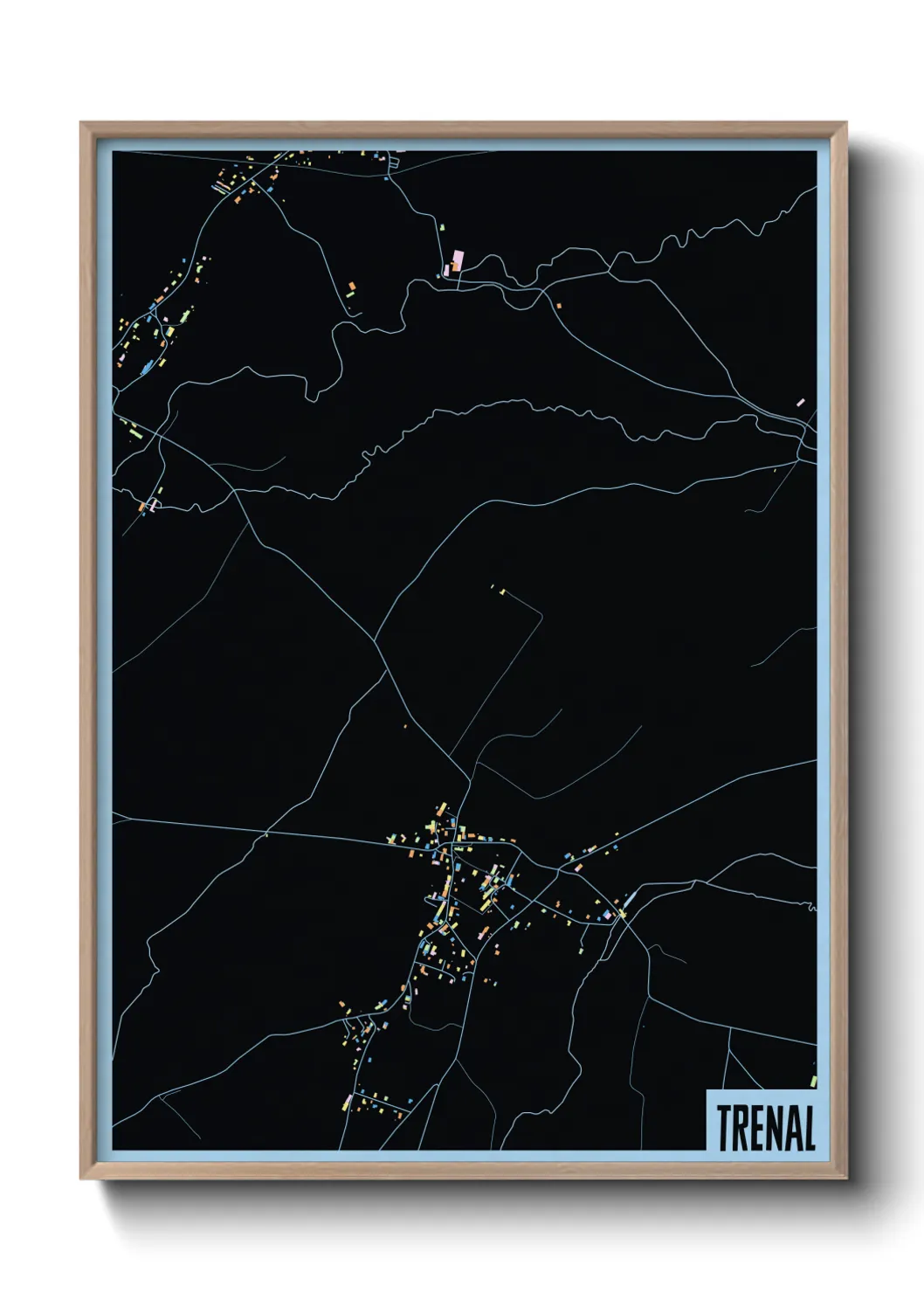 Une affiche de carte sur Trenal