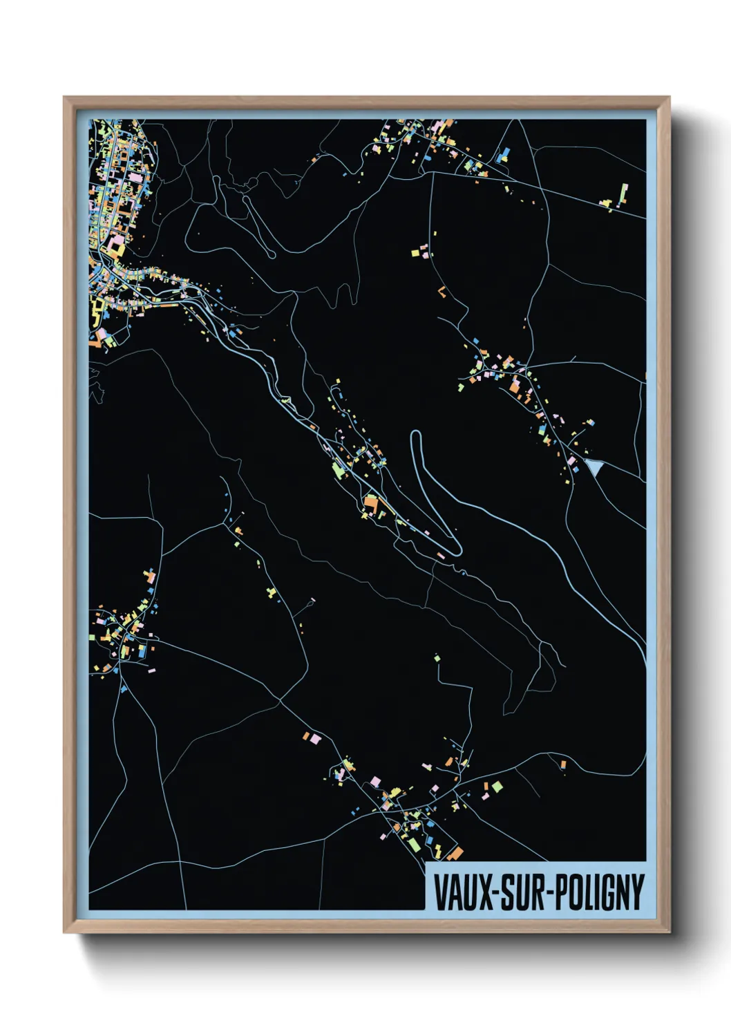 Une affiche de carte sur Vaux-sur-Poligny