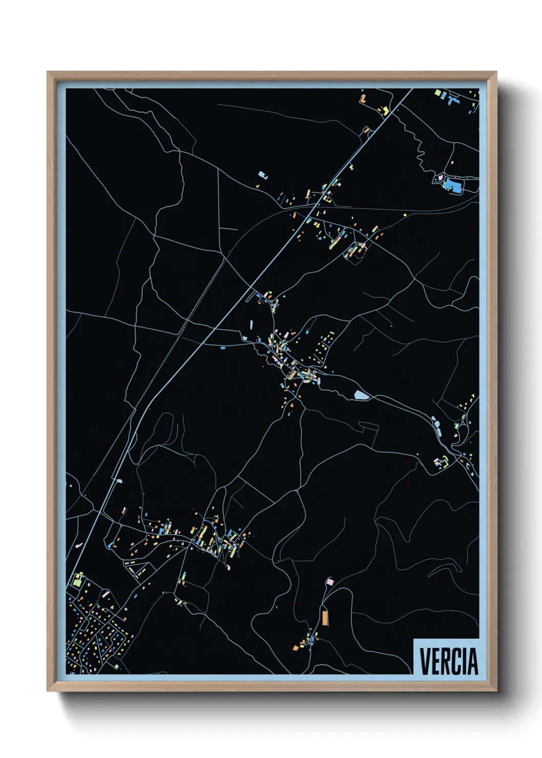 Une affiche de carte sur Vercia