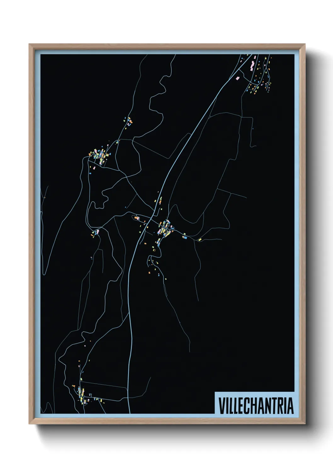 Une affiche de carte sur Villechantria