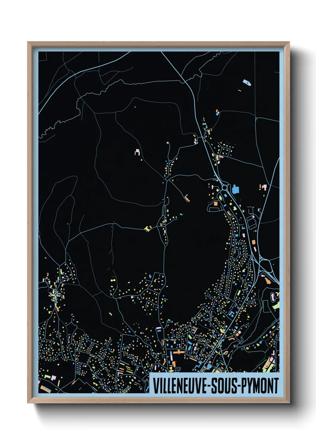 Une affiche de carte sur Villeneuve-sous-Pymont