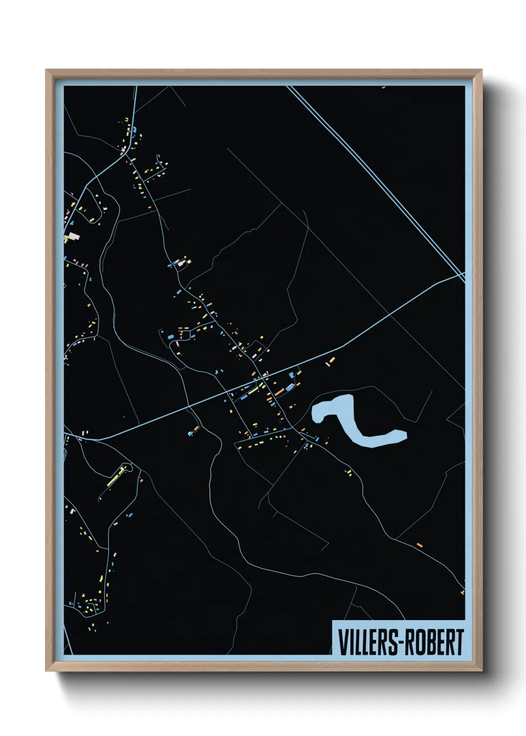 Une affiche de carte sur Villers-Robert