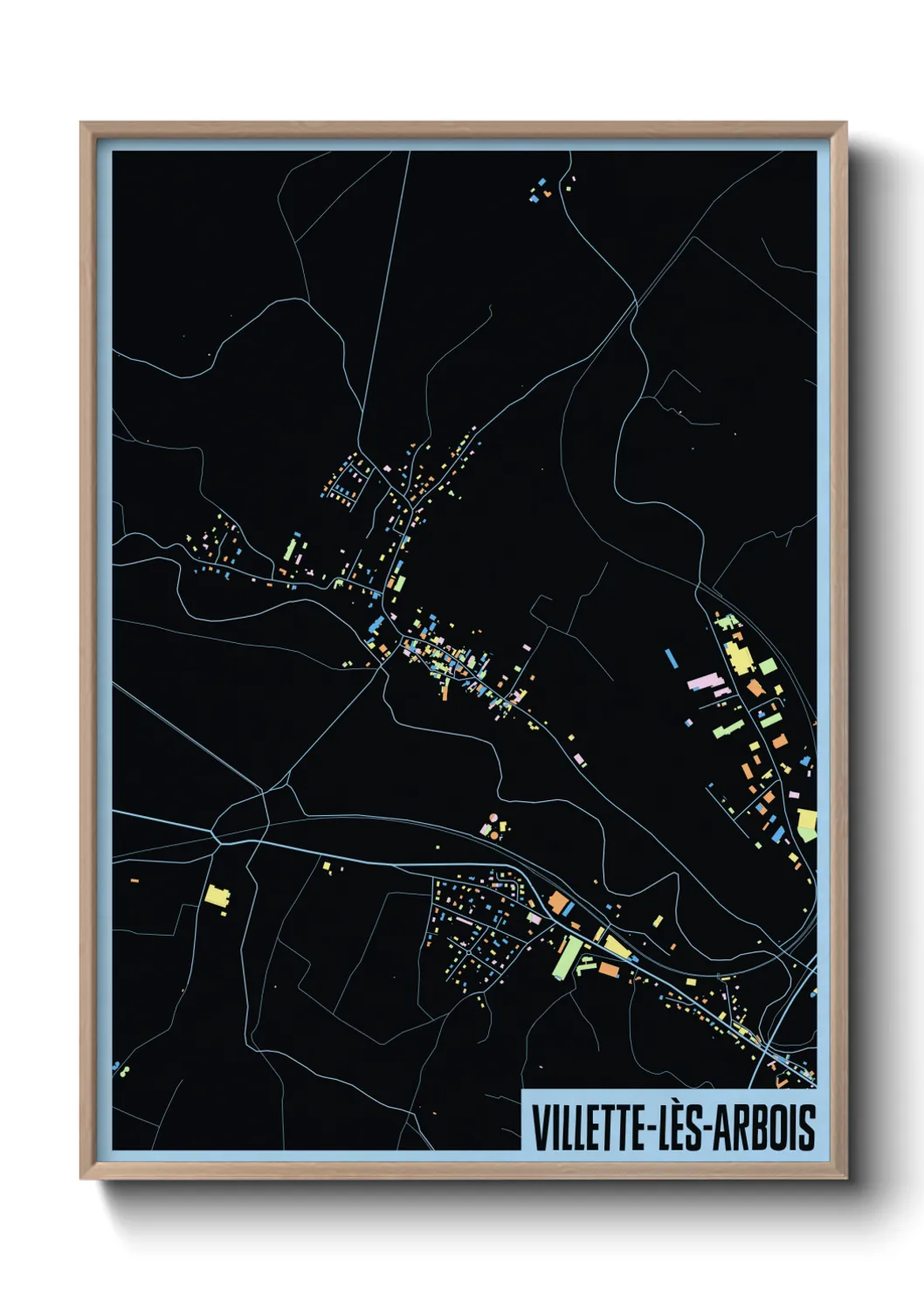 Une affiche de carte sur Villette-lès-Arbois