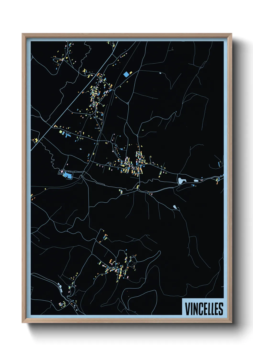 Une affiche de carte sur Vincelles