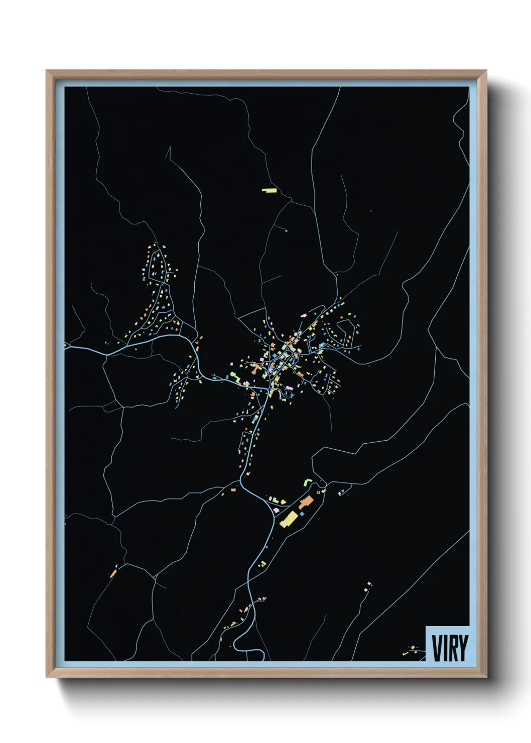 Une affiche de carte sur Viry