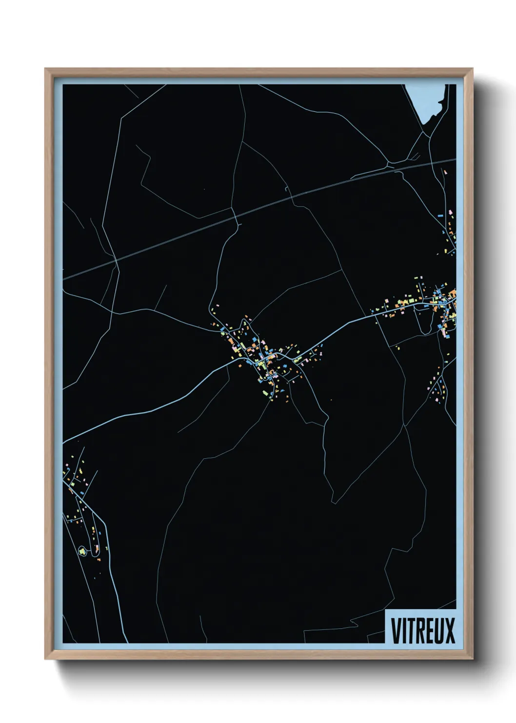 Une affiche de carte sur Vitreux