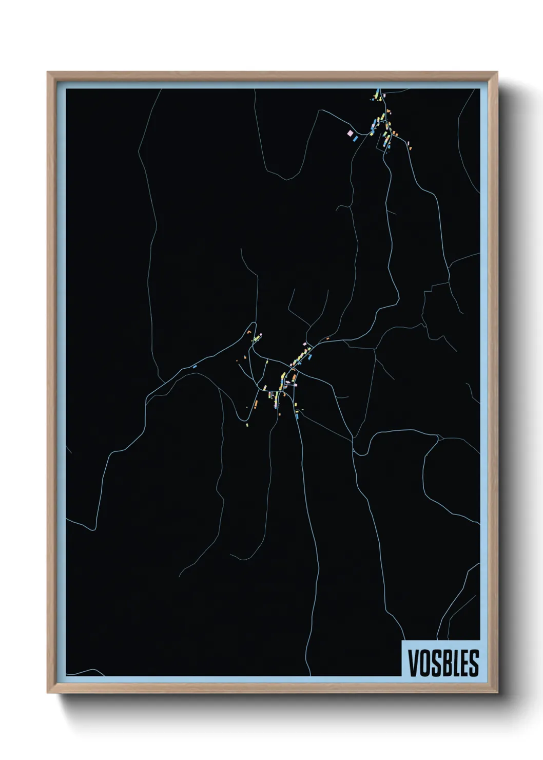 Une affiche de carte sur Vosbles