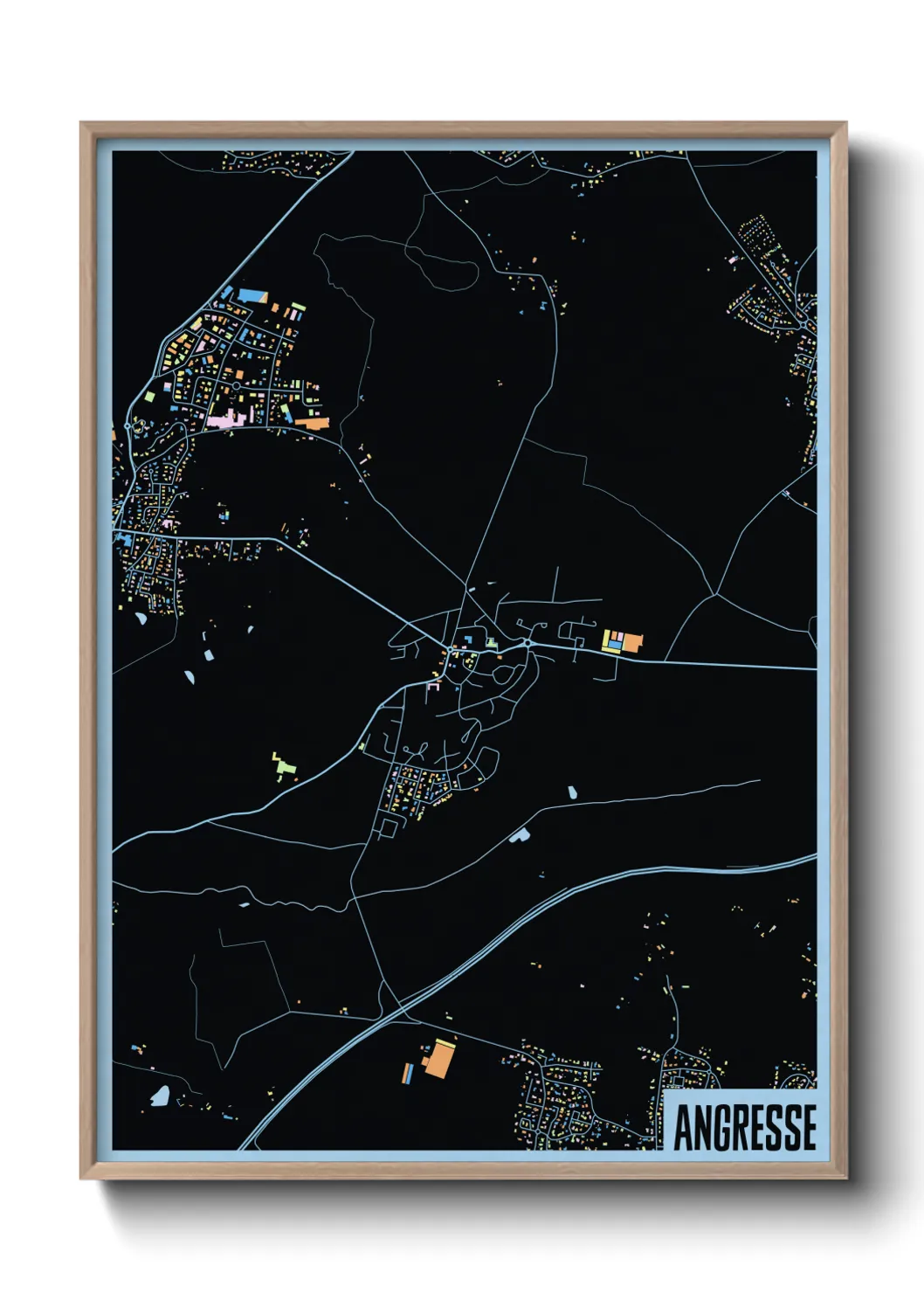 Une affiche de carte sur Angresse