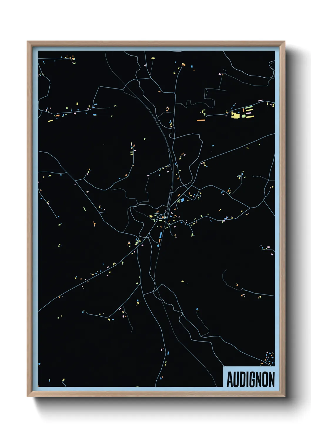 Une affiche de carte sur Audignon