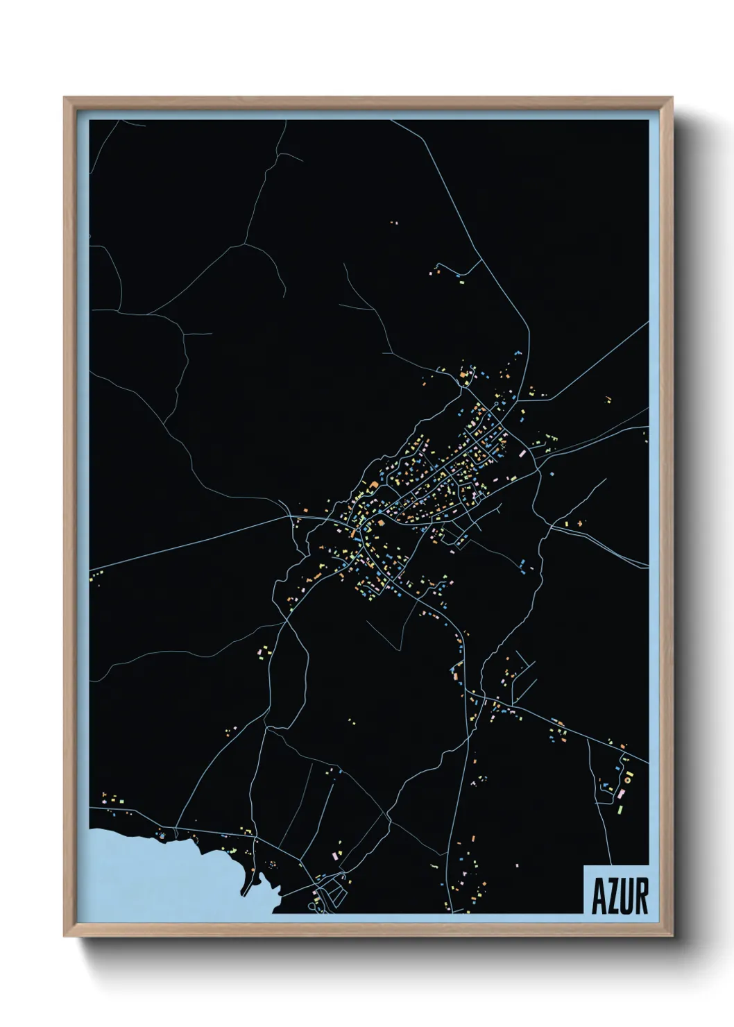 Une affiche de carte sur Azur