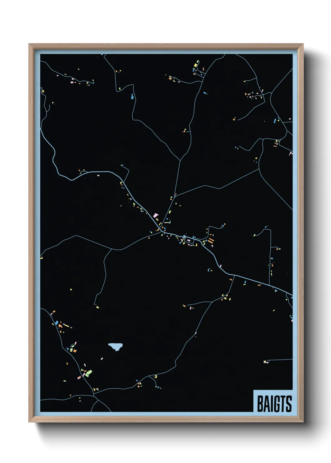 Une affiche de carte sur Baigts