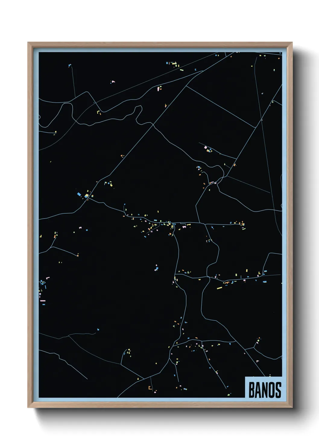 Une affiche de carte sur Banos