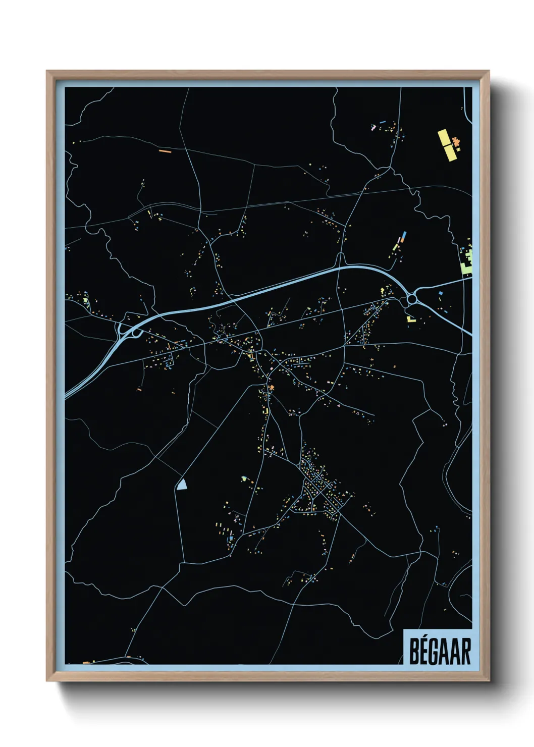 Une affiche de carte sur Bégaar