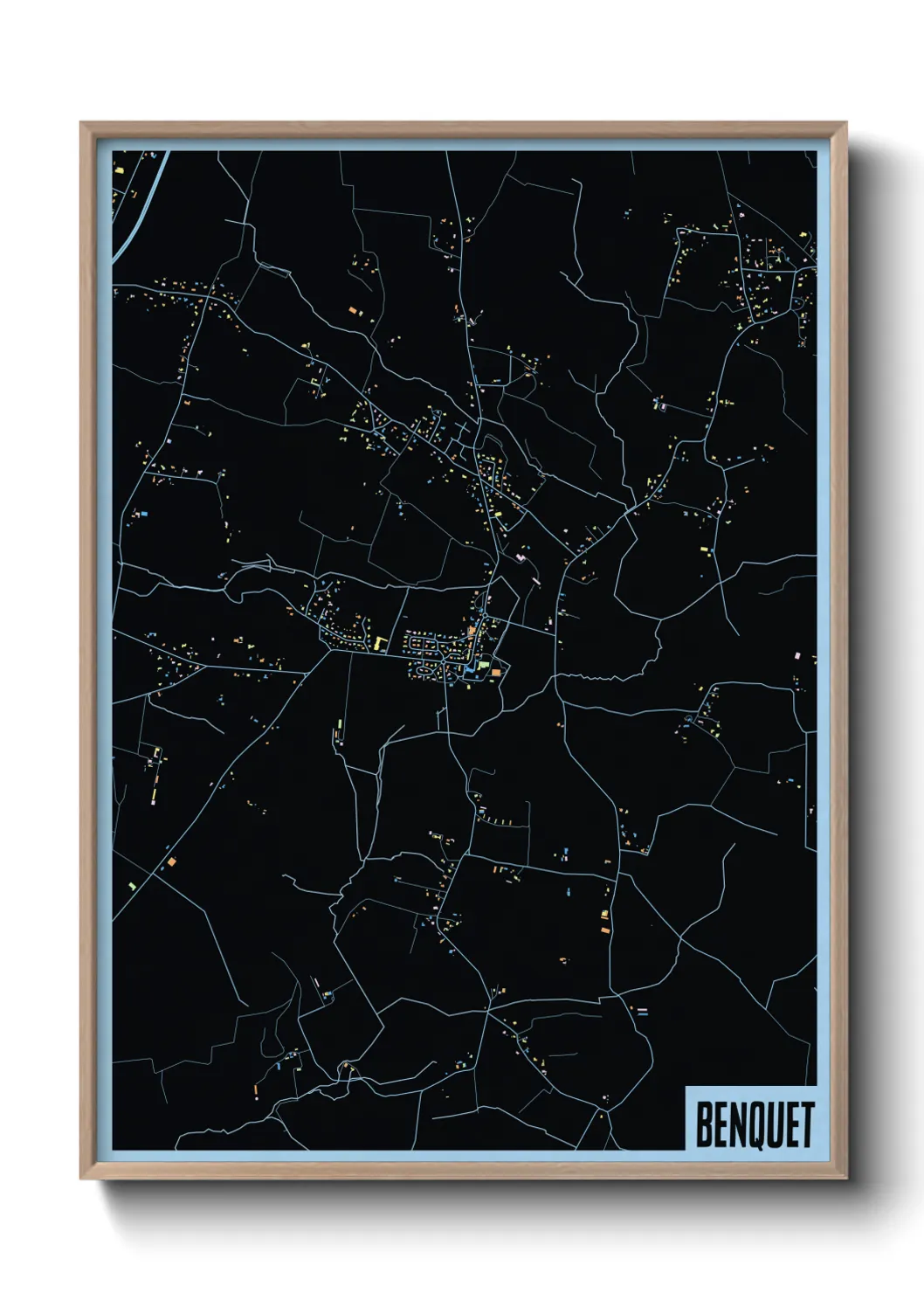 Une affiche de carte sur Benquet