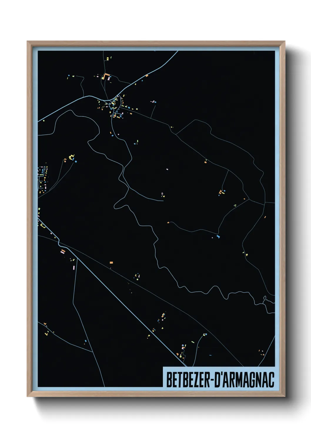 Une affiche de carte sur Betbezer-d'Armagnac