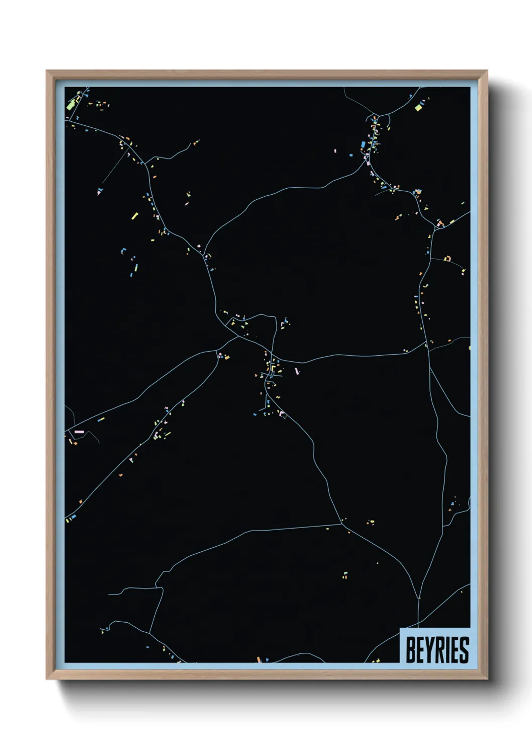 Une affiche de carte sur Beyries