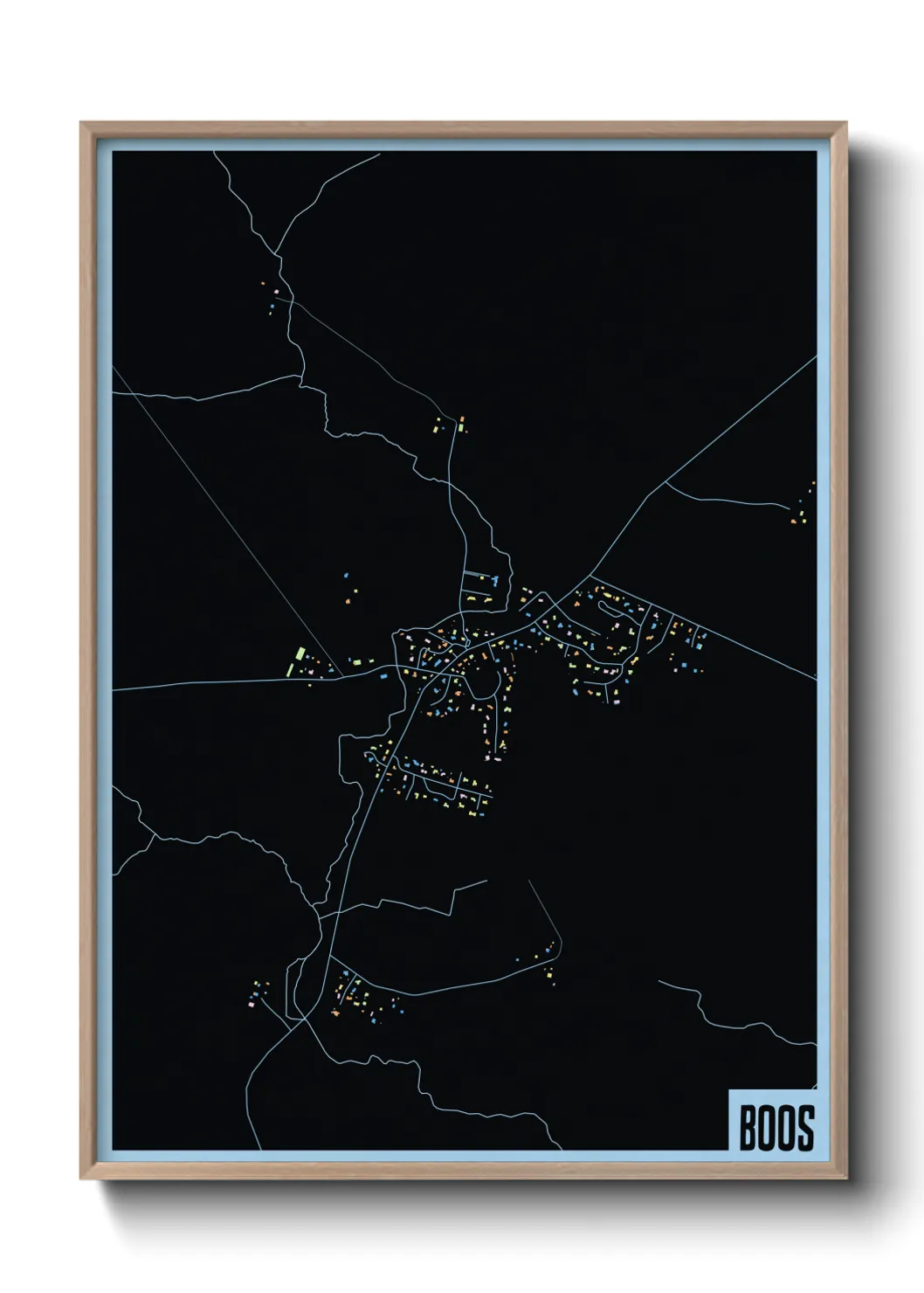 Une affiche de carte sur Boos