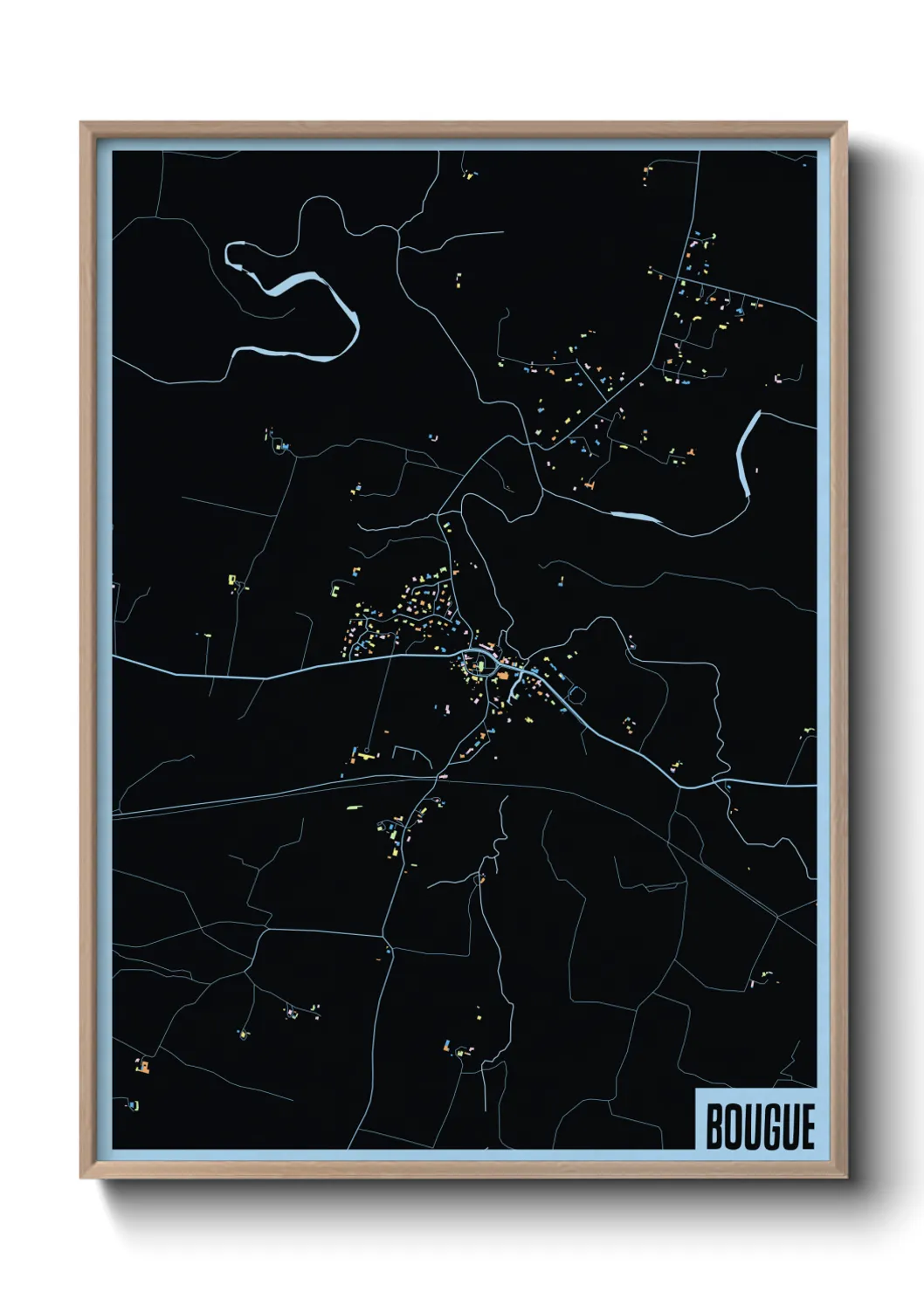 Une affiche de carte sur Bougue