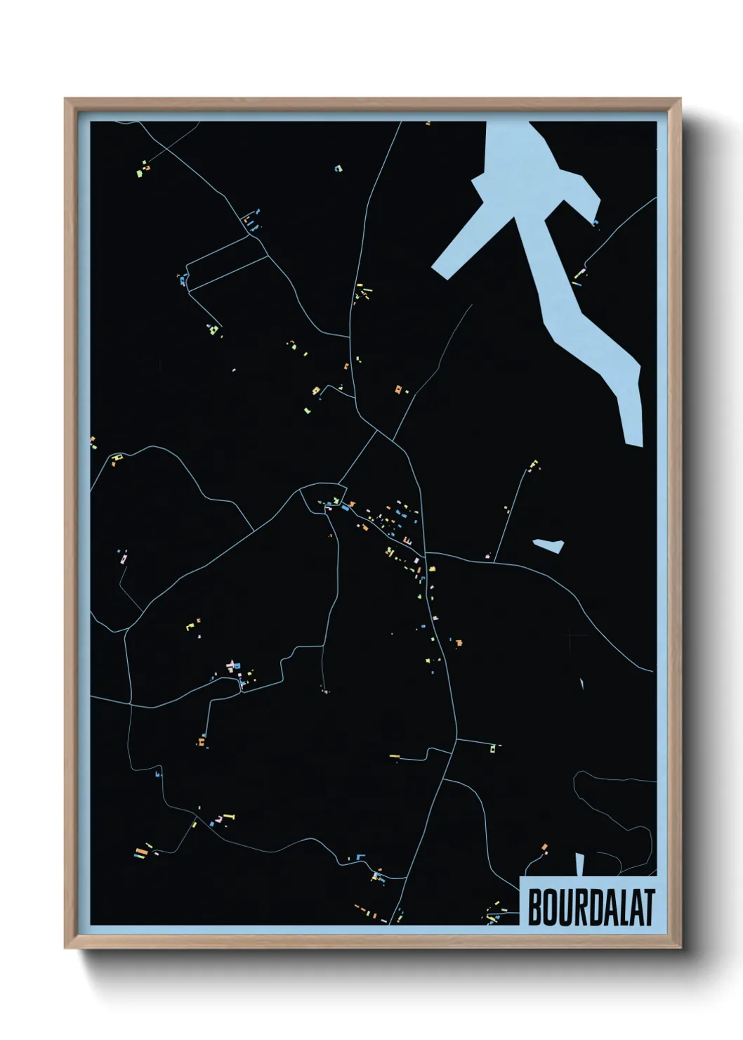 Une affiche de carte sur Bourdalat