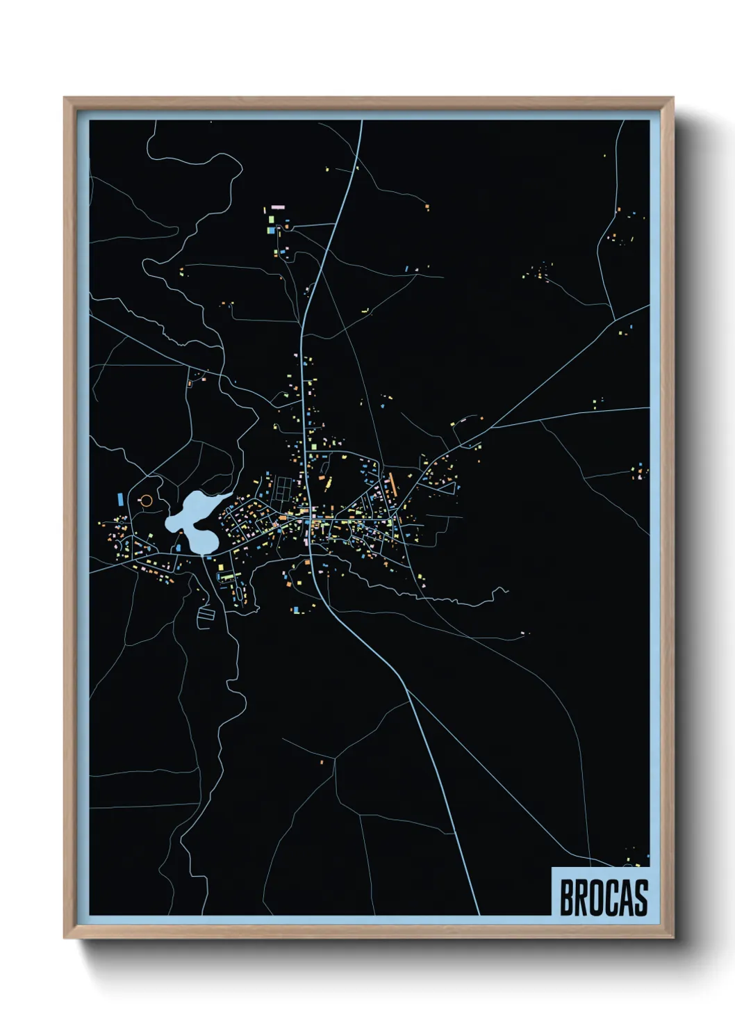 Une affiche de carte sur Brocas