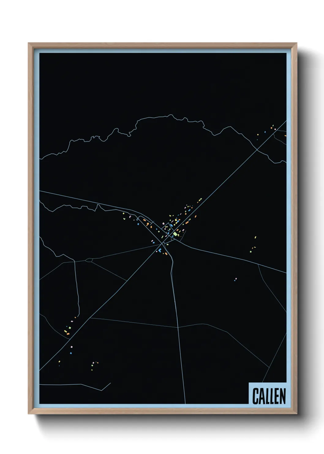 Une affiche de carte sur Callen