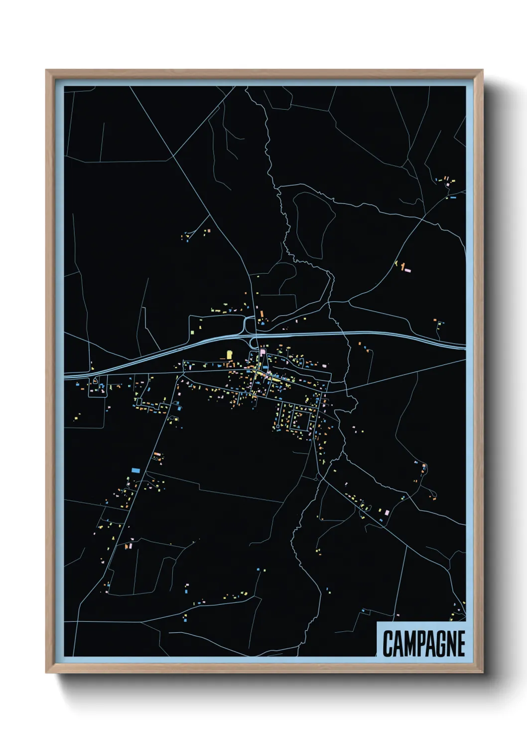 Une affiche de carte sur Campagne