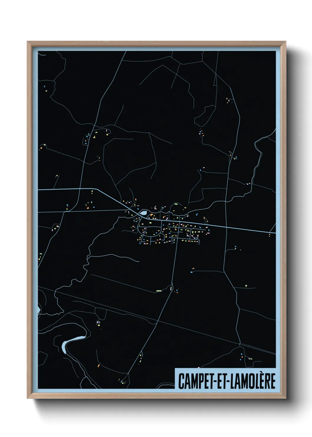 Une affiche de carte sur Campet-et-Lamolère