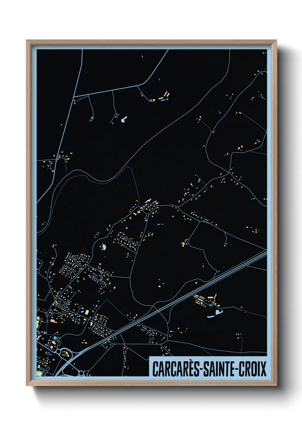 Une affiche de carte sur Carcarès-Sainte-Croix