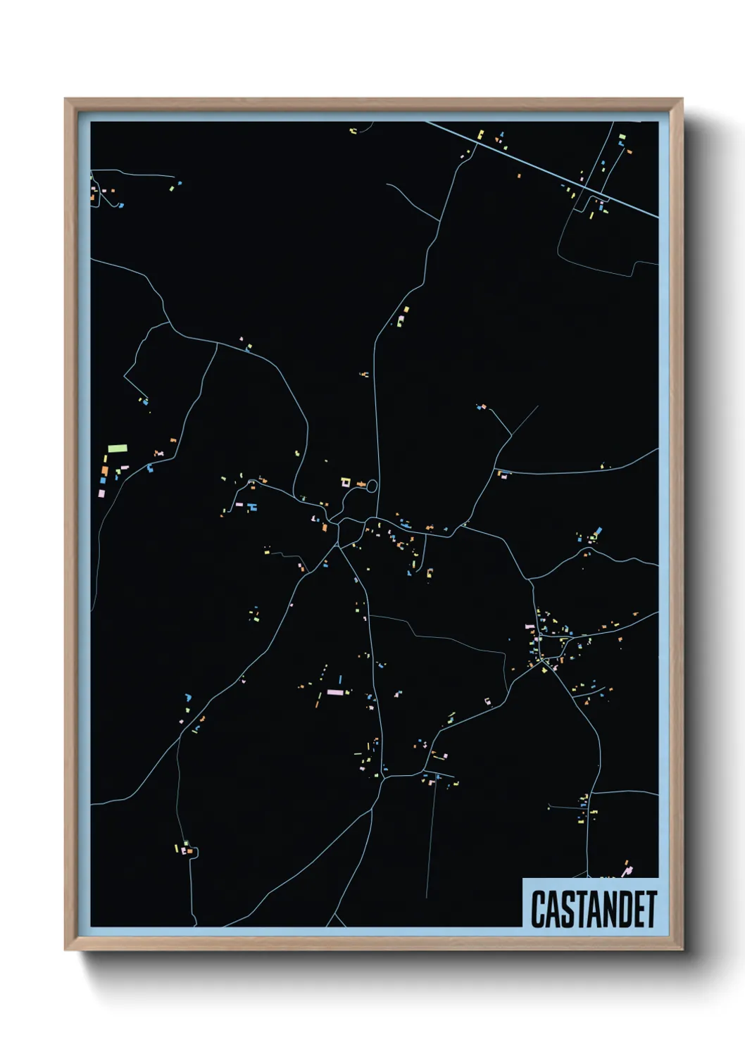 Une affiche de carte sur Castandet