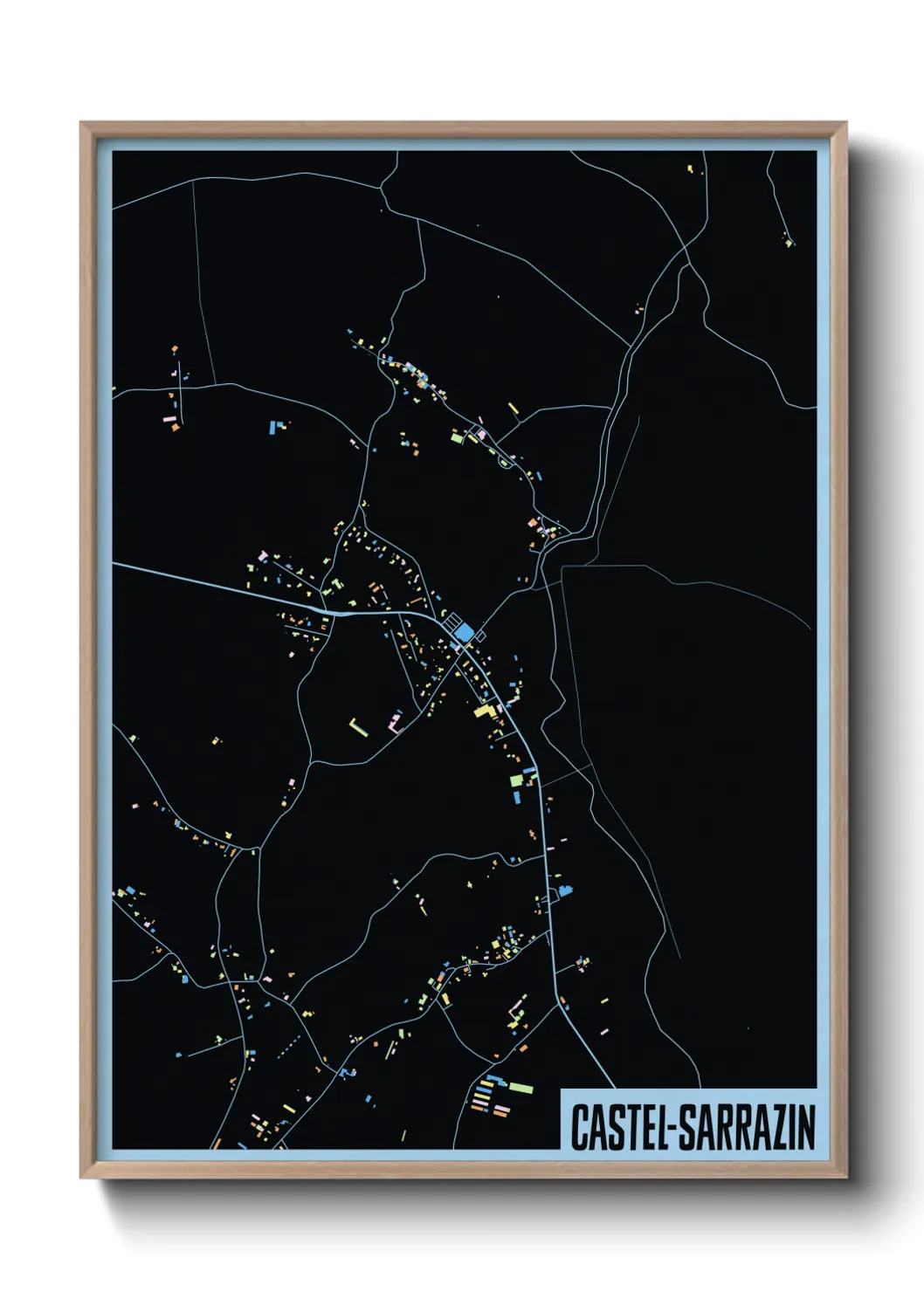 Une affiche de carte sur Castel-Sarrazin